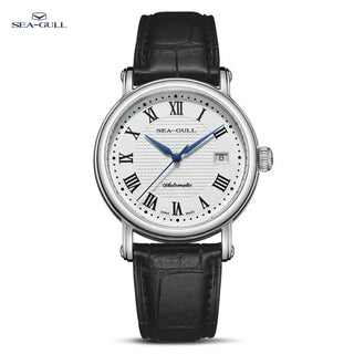 Seagull Business Watch Men's Mechanical Wristwatch 50 meters Waterproof Leather Fashion Men's Watch reloj hombre 819.368