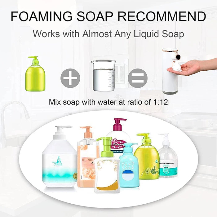 Automatic Foam Soap Dispenser Touchless Liquid Soap Dispensers With Induction USB Charging Hand Sanitizer Bathroom