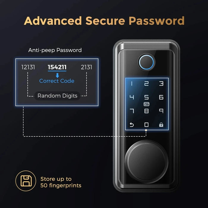 Kadonio BLE Tuya Smart Digital Security Electronic Password IC Card Unlock Keyless Door Lock