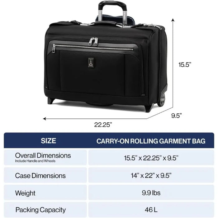 Platinum Elite Carry-On Rolling Garment Bag