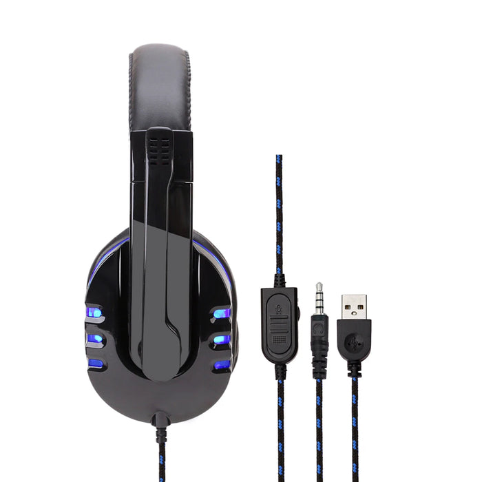 100pcs/lot Gaming Headset Stereo Surround Headphone USB 3.5mm Wired Mic For PS4 Laptop PC Mobile Phone Gamer Headphones