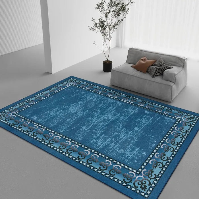 Rug Modern Bordered 4x6 Area Rug for Living Room Office, Dining Room Rug, Bedroom Carpet, Luxury Rubber Backing (Non-Slip)