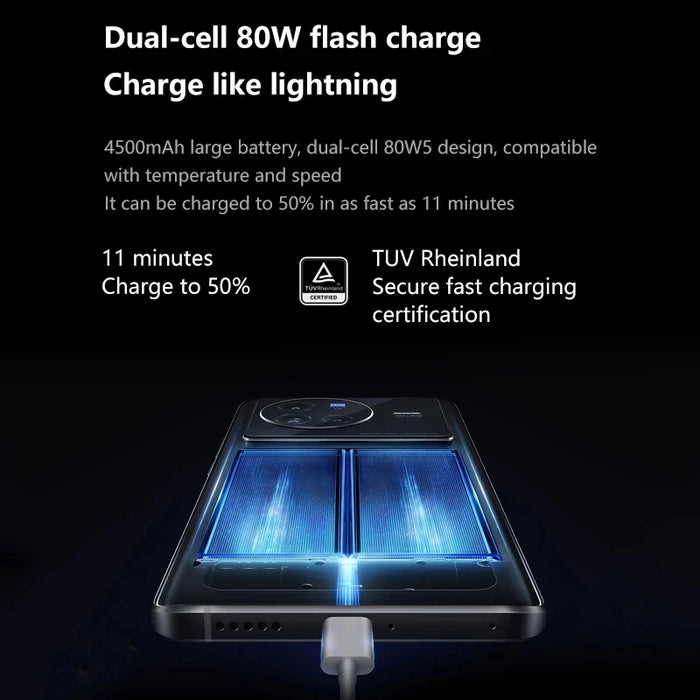 DHL Fast Delivery Vivo X80 Cell Phone 6.78" AMOLED 2400X1080 Dual Sim 50.0MP Camera 80W Charger Dimensity 9000 Android 12.0