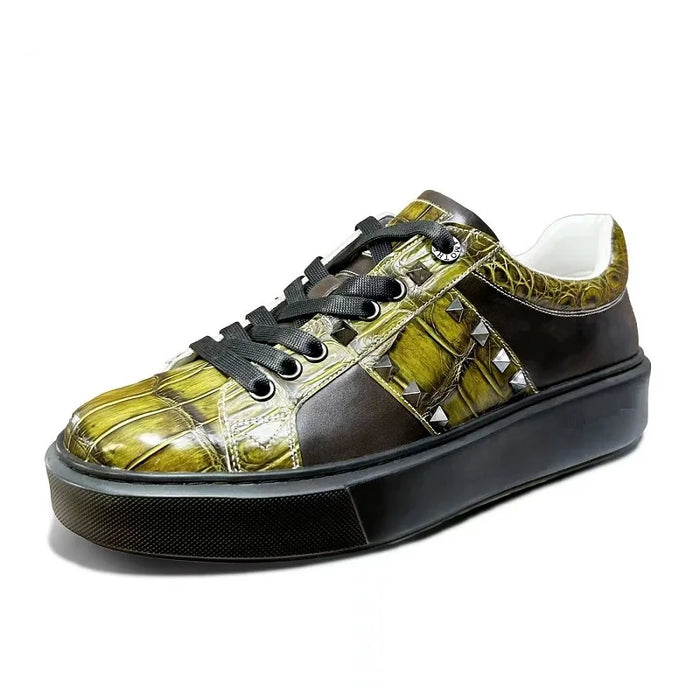 2024 new arrival Fashion Crocodile Skin causal shoes men,male Genuine leather sneakers  pdd434