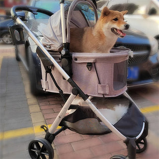 Nordic Portable Separable Pet Bag Pet Stroller for Cat Dogs Car Seat Foldable Seasons Universal Stroller Outdoor Walking Trolley