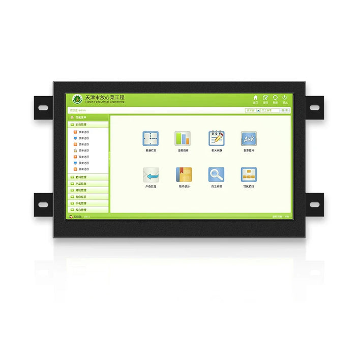 14" Industrial Computer Monitor 14 Inch Desktop Screen VGA DVI USB HDMI-Interface Resistive Touch Host Display