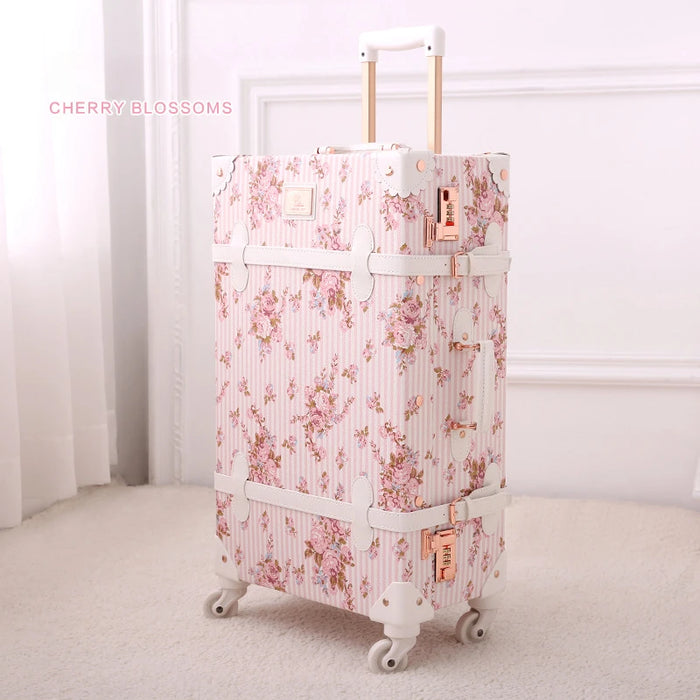 Vintage PU Leather Rolling Luggage Travel Suitcase 20 Inch Carry-on Box Large Capacity Trunk Fresh Design Password Trolley Cases