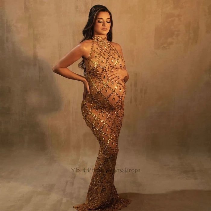 Maternity Dresses For Photo Shoot Women Pregnancy Stretch Fabric Lace Dress Photography Props Sexy Maxi Maternity Gown Vestidos