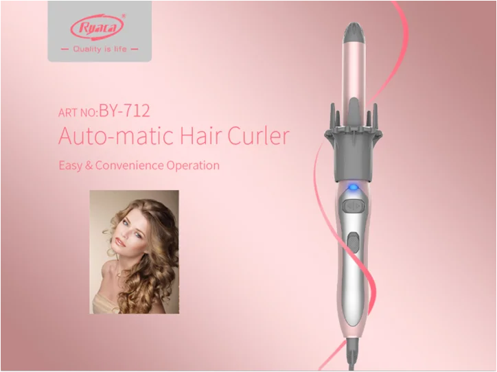 Household Automatic Hair Twister 25MM PTC Heater Temperature Control Easy Use 360 Rotating Hair Curler