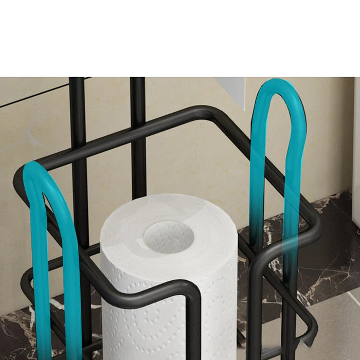 Toilet Paper Roll Holder Stainless Steel Floor Toilet Paper Hanging Rack Toilet Bathroom Paper Rack Shelf Paper Towel Storage