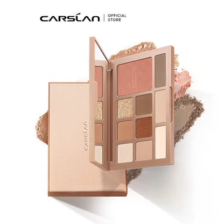 Carslan 10 Colors Silky Twinkle Comprehensive Eyeshadow Palette Nude Warm Natural Matte Glitter Pearly Eye Shadow Women Makeup