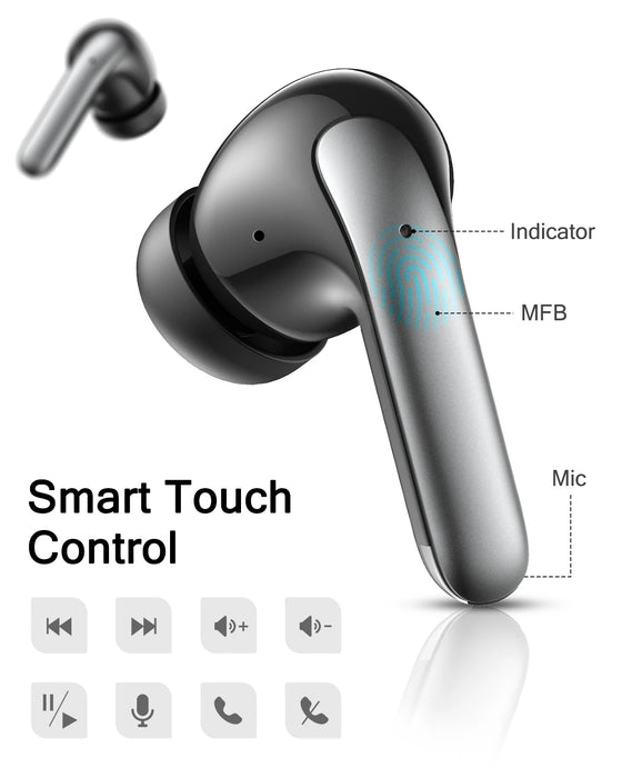 LENCENT Earphones Bluetooth 5.3 Wireless Sports Headphone in-Ear LED Power Display Waterproof Earbuds with Mic Touch Control