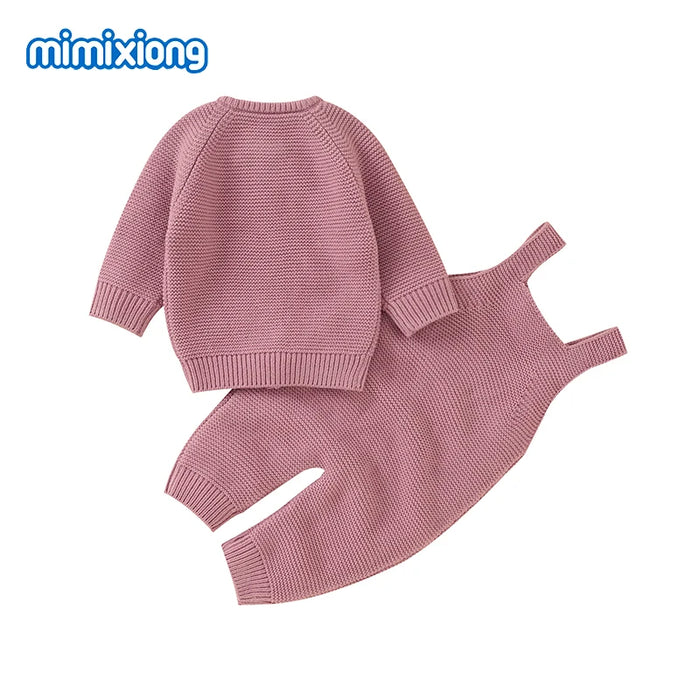 Autumn Baby Clothes Winter Casual Long Sleeves Sweaters Jackets+Rompers Outfits Sets for Newborn Infant Kids Boys Girls Costumes