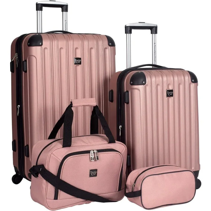 Travelers Club Expandable Midtown Hardside 4-Piece Luggage Travel Set, Rose Gold