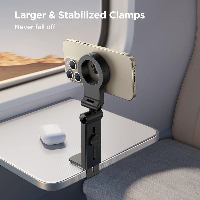 Joyroom Magnetic Airplane Phone Holder Cellphone Mount Travel Desk Phone Stand Flight Flexible Rotation Mount Train Seat Stand