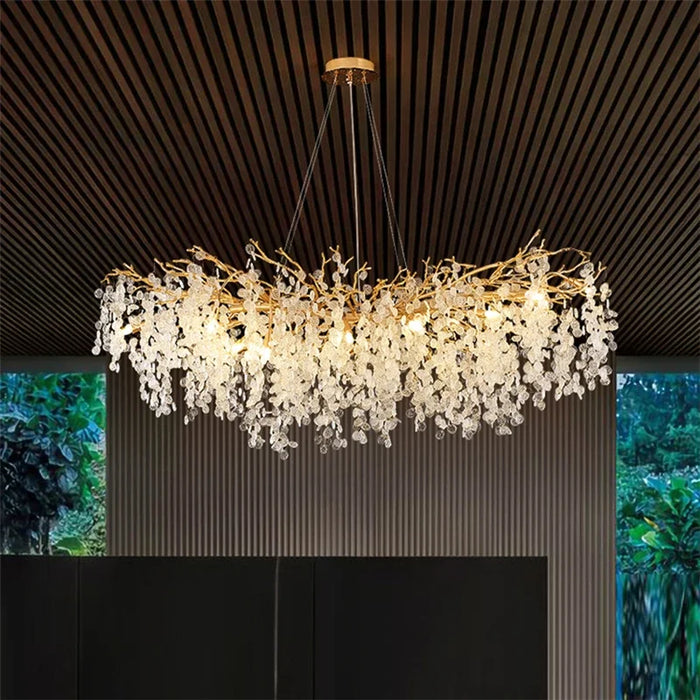 Modern Luxury Gold Crystal Chandelier Lighting Led Chandeliers Light Fixture for Living Room Bar Hotel Hall Hanging Lamp