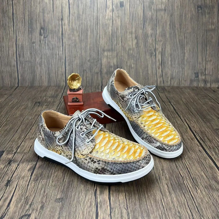 Fashion snake skin causal shoes men,real leather snakers PDD236