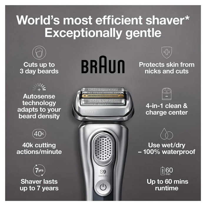 Series 9 9370cc Rechargeable Wet & Dry Men's Electric Shaver with Clean & Charge Station