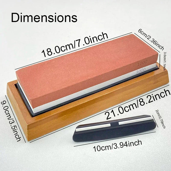 1-7Pcs Sharpening Stone Knife Sharpener Grit240-8000# Whetstone Professional Grindstone Set Wood Base Angle guide Polishing Set