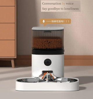 2022 Newest Automatic Cat Feeder Wi-Fi Enabled Smart Pet Feeder for Cats and Dogs,Auto Dog Food Dispenser with camera