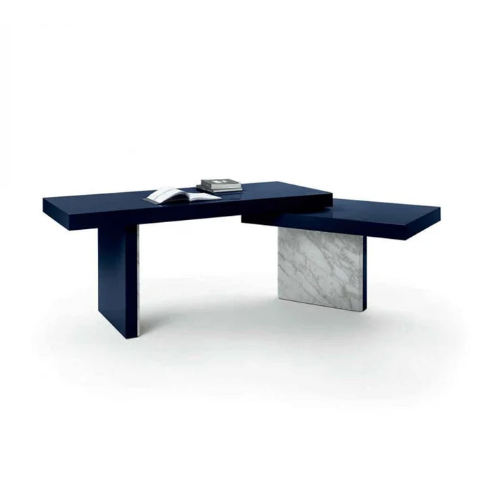 Italian minimalist high-end desk desk natural marble blue paint designer furniture