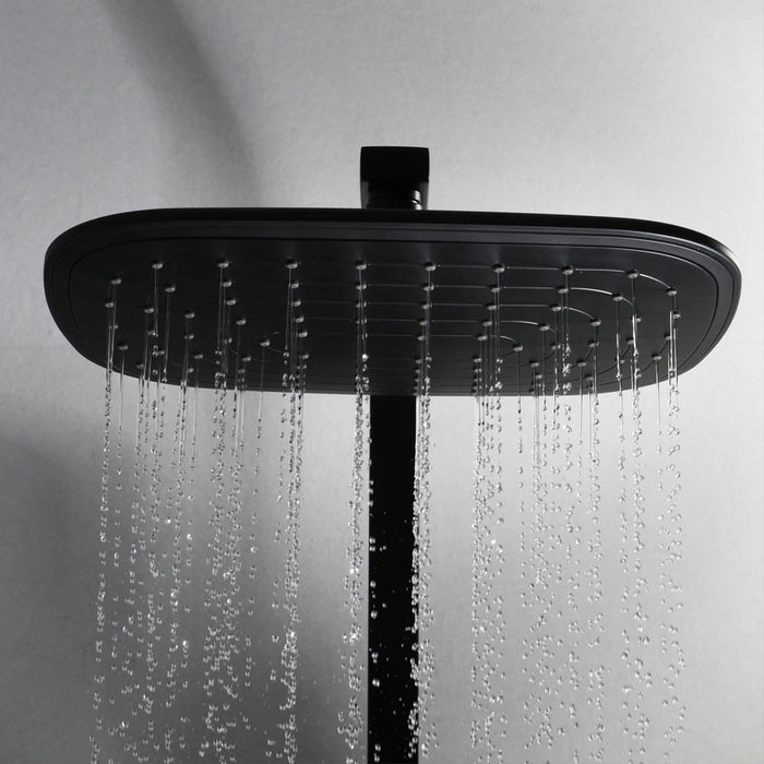 Bathroom shower mixer 260x195mm ABS shower head wall mounted hot cold black shower faucet set