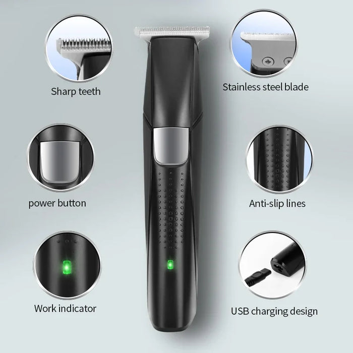 Beard Trimmer For Men Cordless Hair Clippers Hair Trimmer Waterproof Mustache Body Nose Ear Facial Cutting Shaver Electric