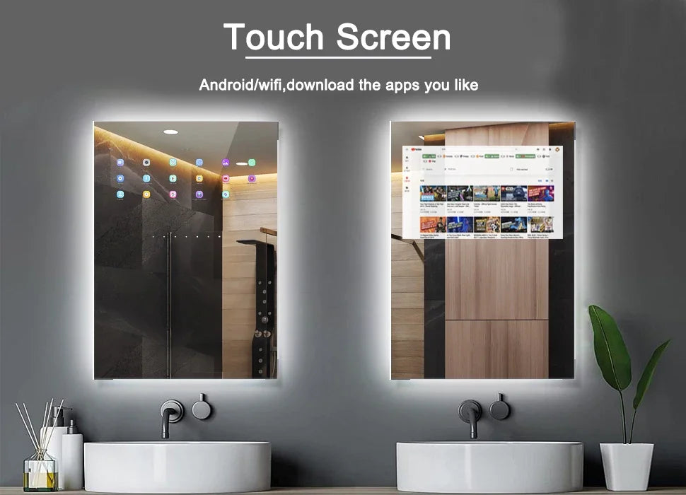 Customized New Magic Mirror Photo Smart Bathroom Mirror Tv For House Mirror Hotel