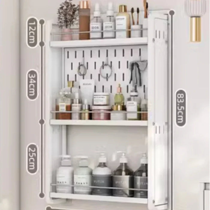 Bathroom Over-Door Shelves: Multi-Layer Storage Rack Wall-Mounted Cosmetics Organizer Gap Storage No-Drill Installation