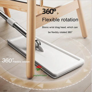 Magic Cleaning Tools 360 Rotating  With Bucket Squeeze Flat Mop Home Kitchen Floor Cleaner Floor Scrubber Tile Easy To Drain Mop