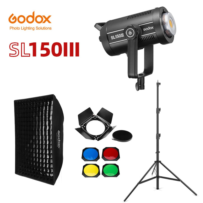 Godox SL150III SL-150W III LED Video Light 150W Bowens Mount Daylight Balanced 5600K 2.4G Wireless X Systemfor Interview