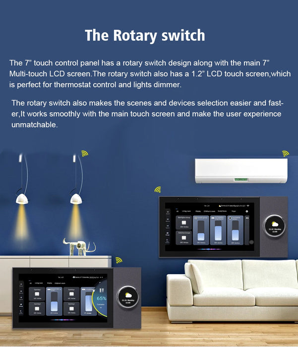 Anjielosmart Wifi Smart Home Control Panel Integrated ZigBee Gateway Bluetooth Tuya  Smart Switch Air-conditioning