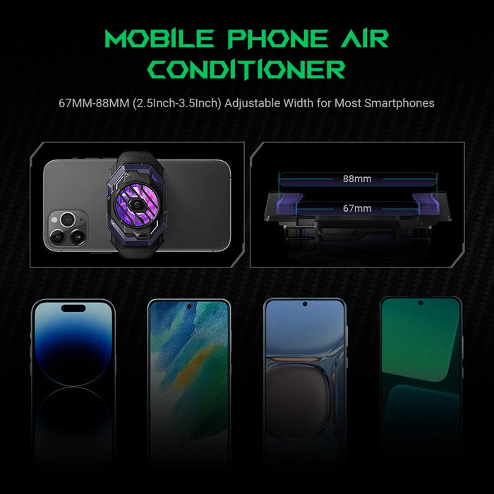 Black Shark FunCooler 3 Pro, Cellphone Cooling Fan for 2.63-3.46 inches iPhone/Android, Fan Speed Settings RGB Phone Radiator