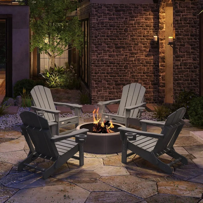 FoldingChair Lawn Outdoor Fire Pit Chair Chair Weather Resistant wit Retractable