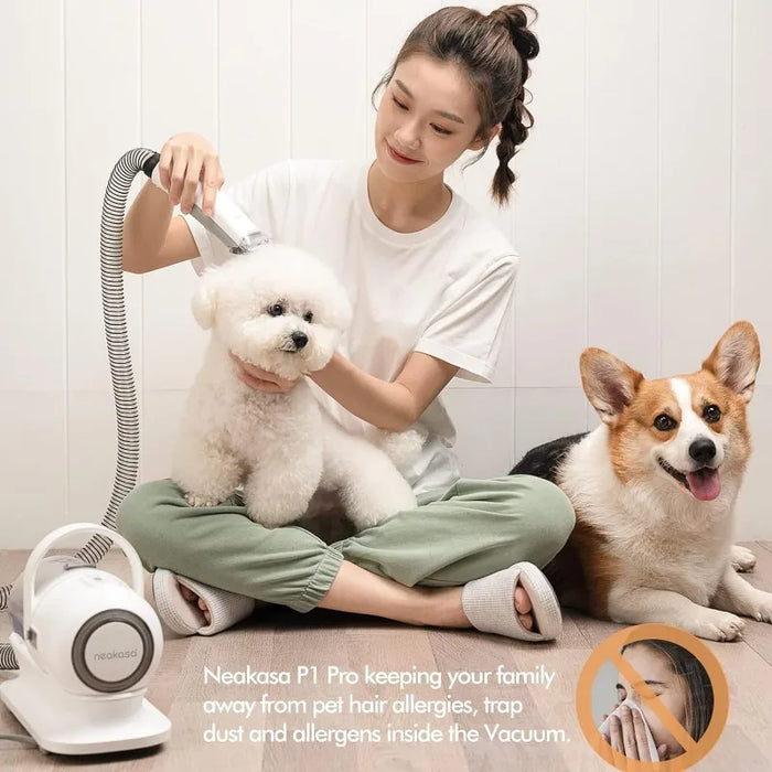 Neakasa P1 Pro Pet Grooming Kit & Vacuum Suction 99% Pet Hair, Professional Clippers for Dogs Cats and Other Animals