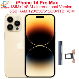Apple iPhone 14 Pro Max International Version 128/256/512GB 1TB 6GB 6.7" Genuine Retina OLED Face ID NFC A16 98% New Cell Phone