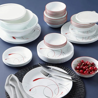 Corelle Vitrelle 78-Piece Service for 12 Dinnerware Set Triple Layer Glass and Chip Resistant Lightweight Round Plates
