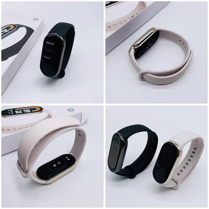 New Xiaomi Mi Band 8 Smart Bracelets Heart Rate Blood Oxygen Fitness Traker Bluetooth Waterproof NO NFC 7 Color AMOLED Screen