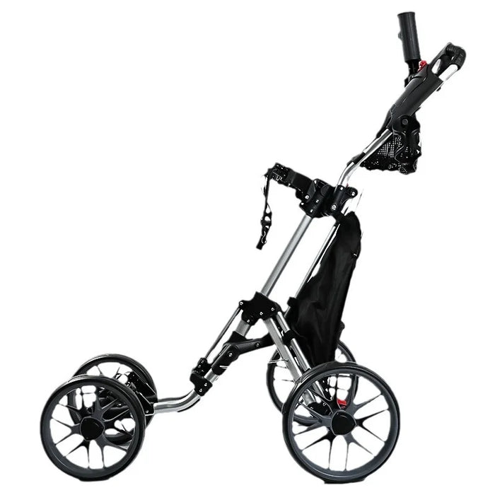 ESWING New 4 Wheel Golf Cart Golf Bag Cart Easy Folding Golf Trolley