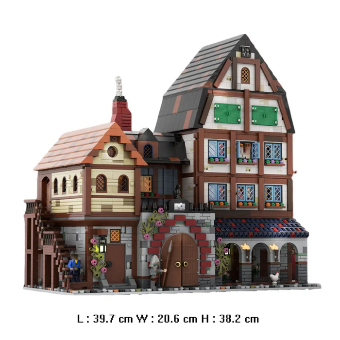 New 4001Pieces Moc European Medieval Castle Model Modular Medieval French House Creation Expert Block Model Kit Birthdaygift Toy