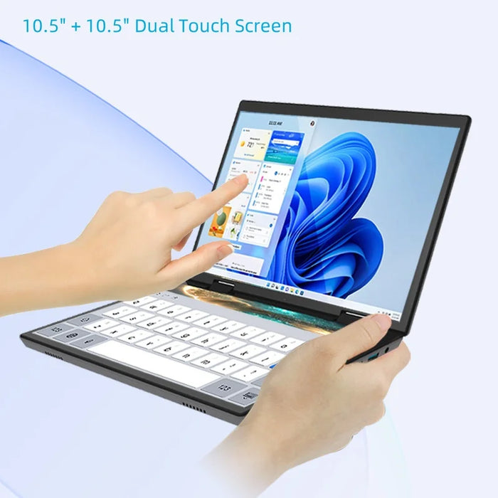 Dual Screen Laptop 14+14 Inch 2K Touch Screen Notebook 16GB Intel N95 CPU 360 Degree Flip Metal Case 2 in 1 Laptop Computer