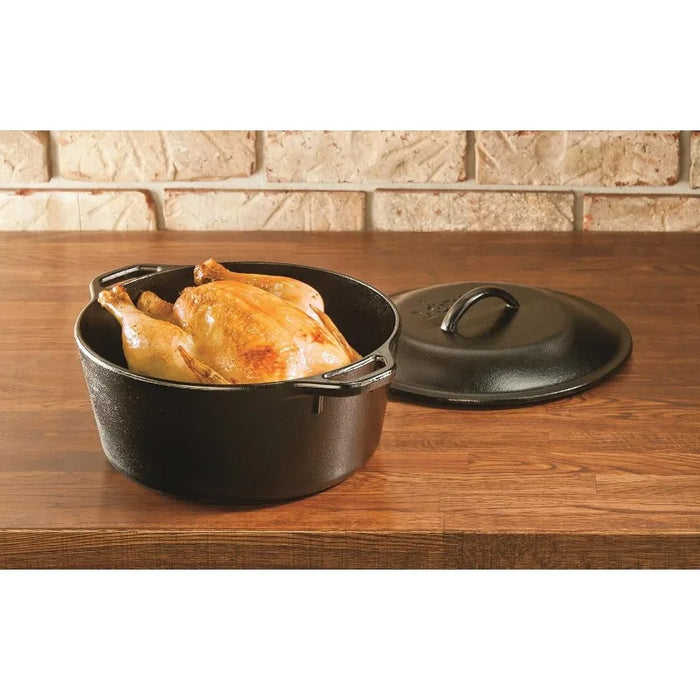 Lodge Cast Iron Serving Pot Cast Iron Double Dutch Oven, 5-Quart outdoor furniture