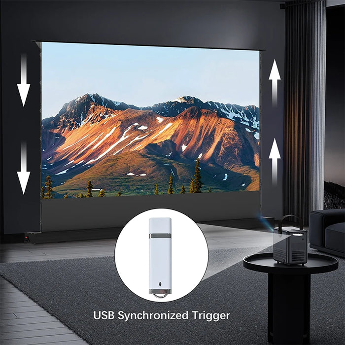 OEM Smart Voice Control Electric Projector Screen 8K HD 16:9 Long Throw ALR Floor Rising Projector Screen