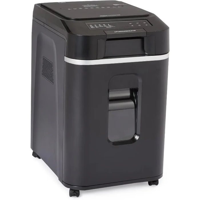 Basics 200-Sheet Auto Feed Cross Cut Paper Shredder with Pullout Basket, Black - NEW