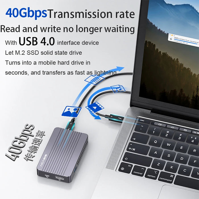 Acasis External Hard Drive M.2 NVME USB4.0 Enclosure With Type-c Docking Station Converter SSD Mobile Disks 40Gbps