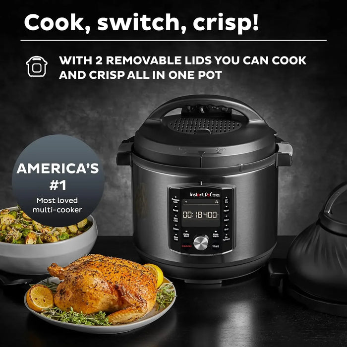 Instant Pot Pro Crisp 11-in-1 Air Fryer and Electric Pressure Cooker Combo with Multicooker Lids that Air Fries, Steams