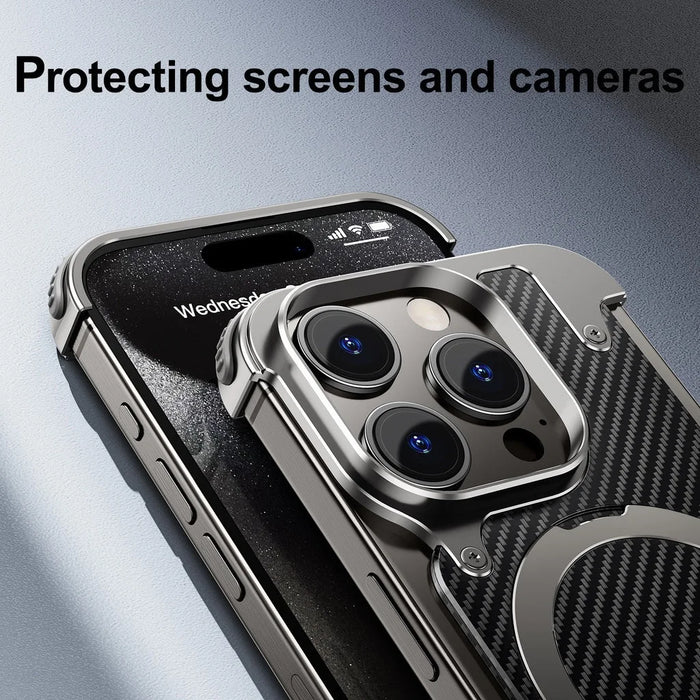 Eary Carbon Fibre Back Case Edge-free DesignAnti-collision Case,Perfect For IPhone 14/15 Pro Max