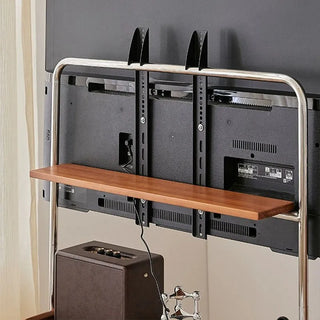 Stainless Steel TV Stand Home Small Household TV Bracket Movable Scandinavian Retro Floor Living Room Monitor TV Shelf