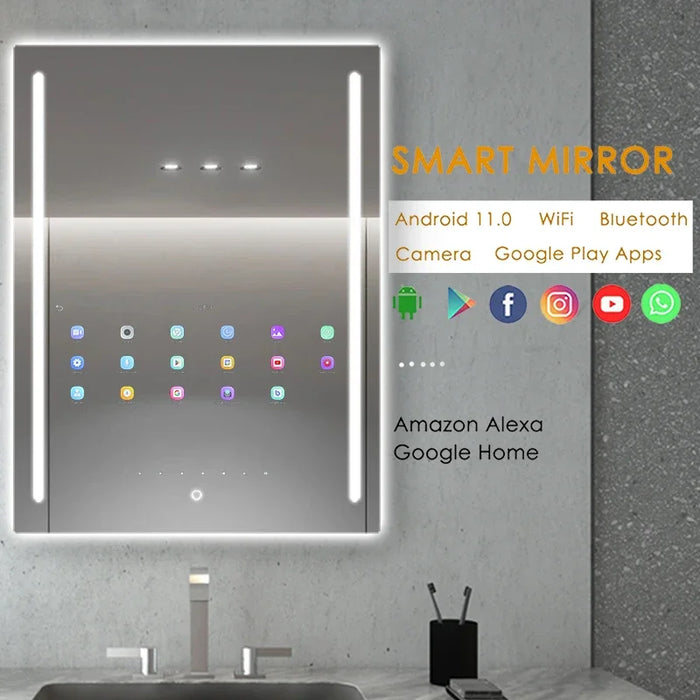 Barber Starion Mirror Double Side Smart Led Mirror Smart 12v 5a 60w Make Up Bathroom Smart Tv Mirror