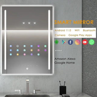 Factory Home Hotel Gym Fitness Smart Mirror Touch Screen Waterproof Workout Mirror Bathroom Led Dressing Smart Mirror With Tv